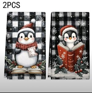Penguin Holiday Hand Towels